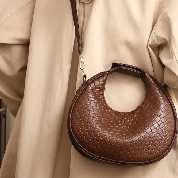 Coffee Brown Vintage Women's European And American Style Design Pu Crossbody Bag - Picture 3 of 8